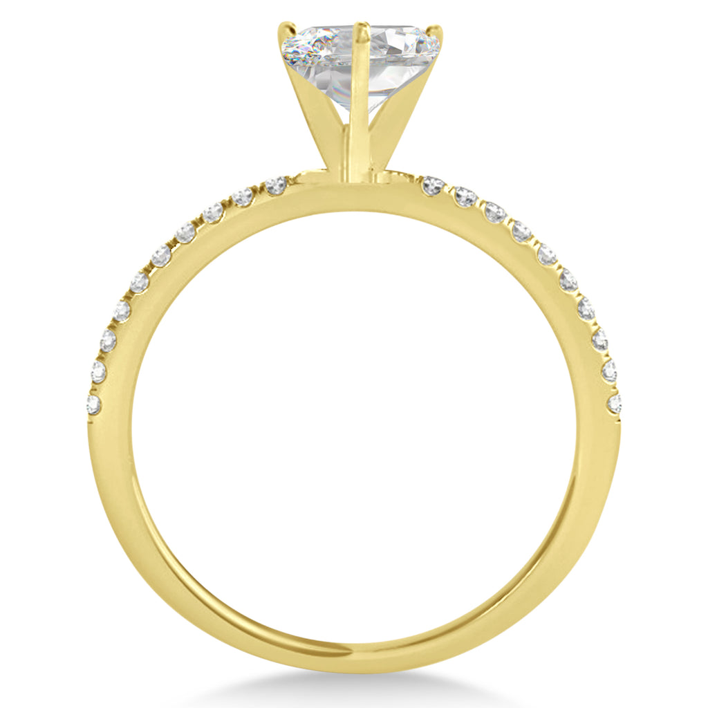 Lab Diamond Accented Oval Shape Engagement Ring 14k Yellow Gold (0.75ct)