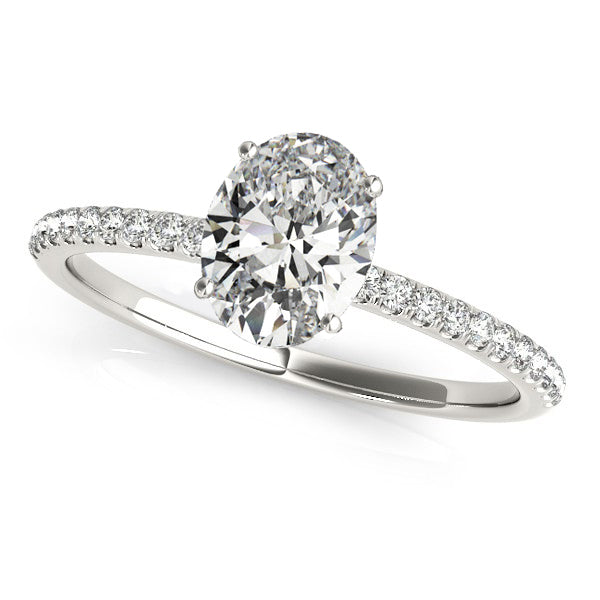 Lab Diamond Accented Oval Shape Engagement Ring Platinum (0.75ct)