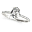 Lab Diamond Accented Oval Shape Engagement Ring Platinum (0.75ct)