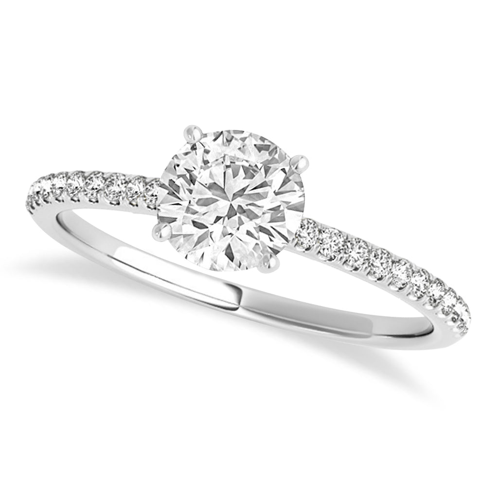 Lab Grown Diamond Accented Engagement Ring Setting 14k White Gold (1.12ct)