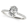Diamond Accented Oval Shape Engagement Ring 14k White Gold (1.00ct)