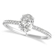 Lab Diamond Accented Oval Shape Engagement Ring 18k White Gold (1.00ct)