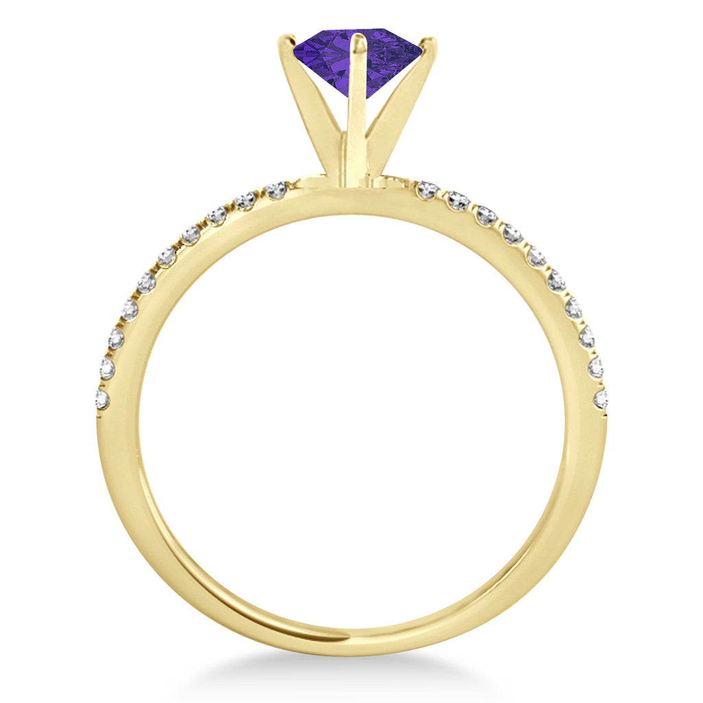 Tanzanite & Diamond Accented Oval Shape Engagement Ring 18k Yellow Gold (1.00ct)