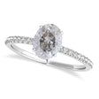 Oval Salt & Pepper Diamond Accented  Engagement Ring Platinum (1.00ct)