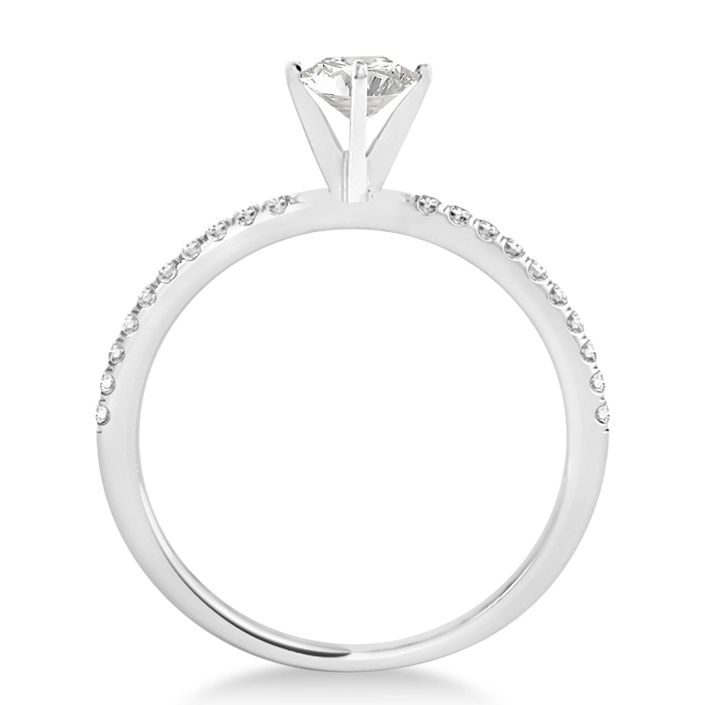 Lab Diamond Accented Engagement Ring Setting Palladium (1.12ct)