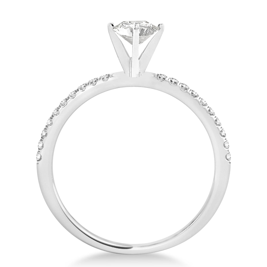 Lab Grown Diamond Accented Engagement Ring Setting 14k White Gold (1.62ct)