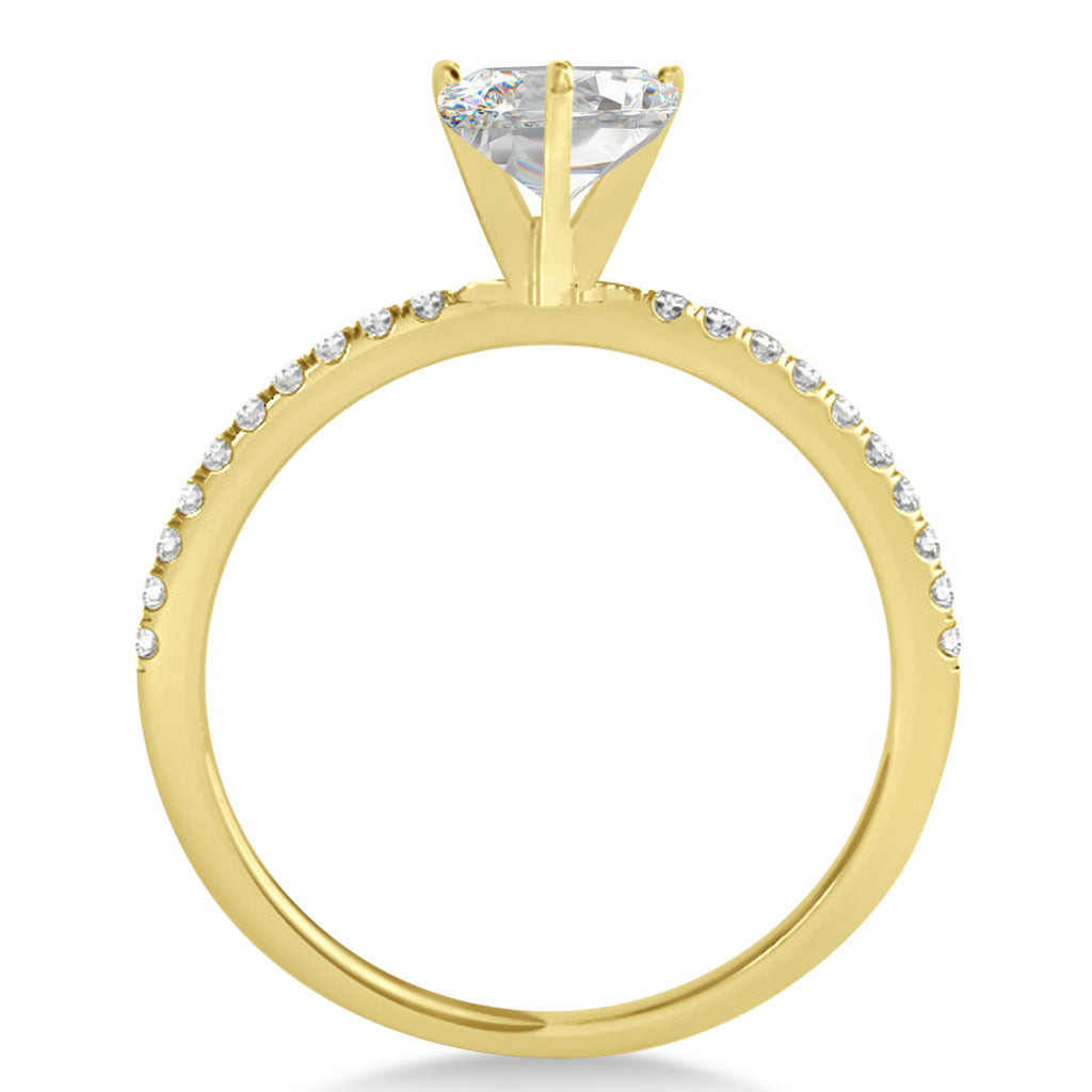Lab Diamond Accented Oval Shape Engagement Ring 18k Yellow Gold (1.50ct)