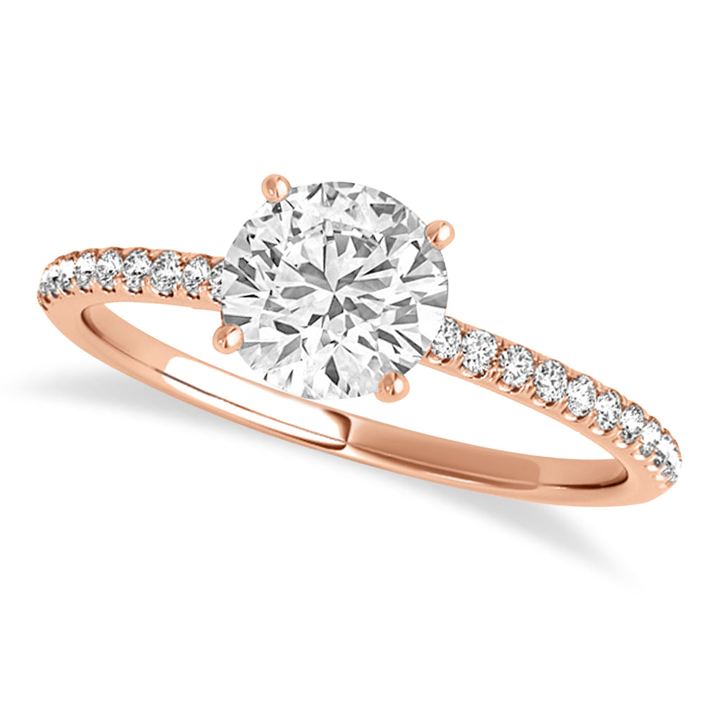 Lab Diamond Accented Engagement Ring Setting 18k Rose Gold (2.12ct)