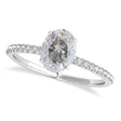 Oval Salt & Pepper Diamond Accented  Engagement Ring 14k White Gold (2.00ct)