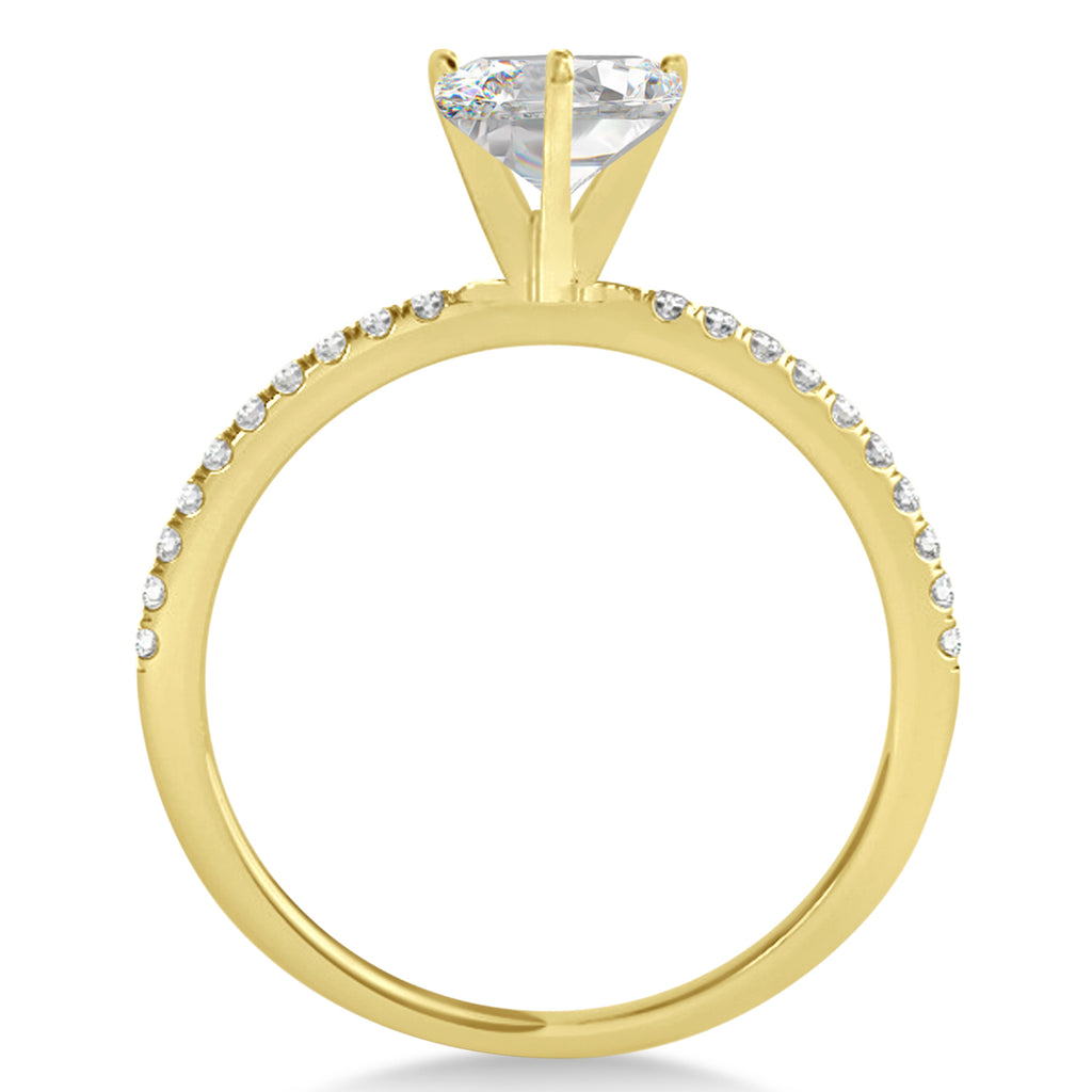 Lab Diamond Accented Oval Shape Engagement Ring 14k Yellow Gold (2.00ct)