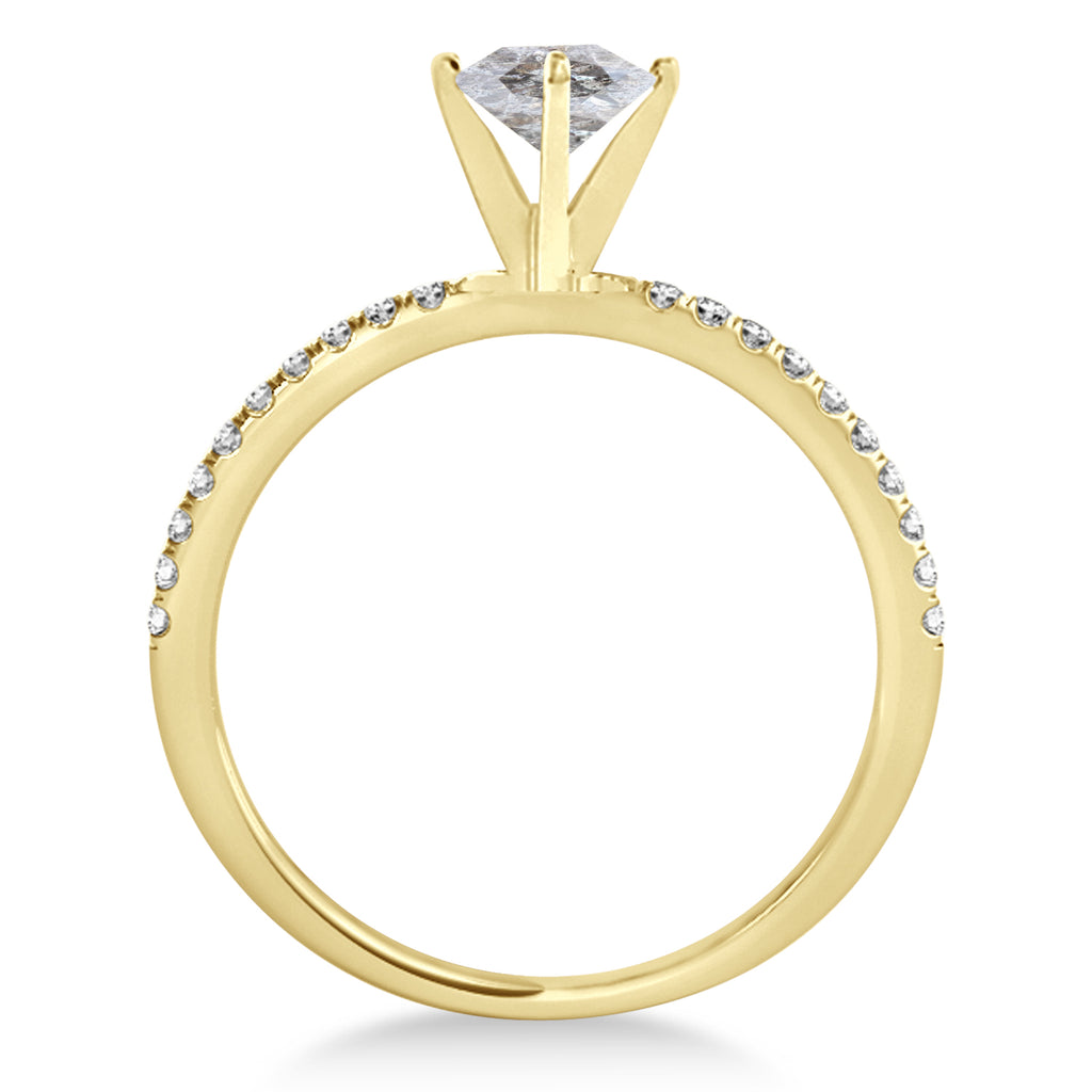 Oval Salt & Pepper Diamond Accented  Engagement Ring 14k Yellow Gold (2.00ct)