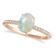 Opal & Diamond Accented Oval Shape Engagement Ring 18k Rose Gold (2.00ct)