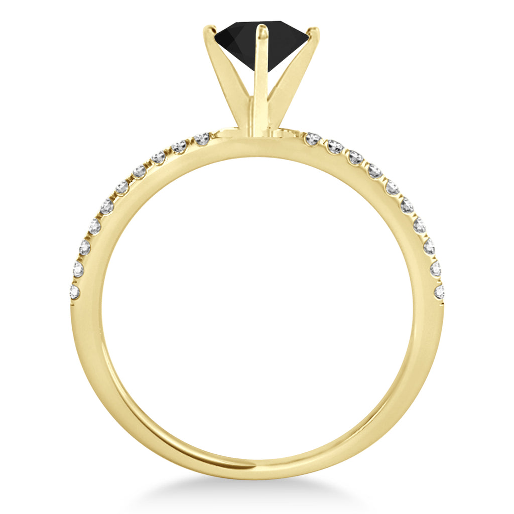 Black & White Diamond Accented Oval Shape Engagement Ring 18k Yellow Gold (2.00ct)