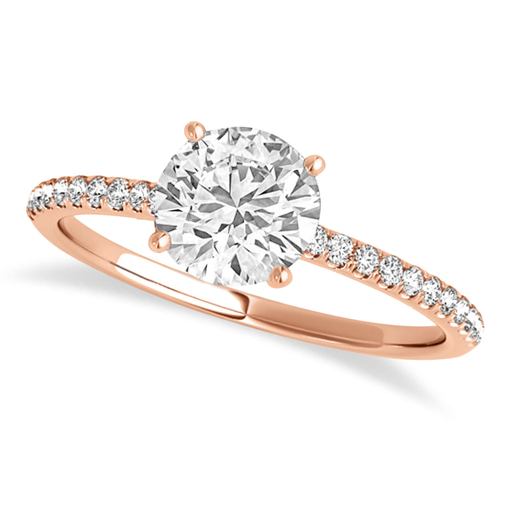 Lab Diamond Accented Engagement Ring Setting 14k Rose Gold (2.62ct)