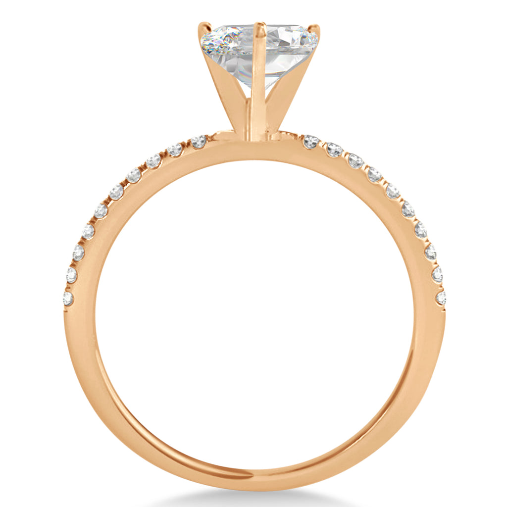 Lab Diamond Accented Oval Shape Engagement Ring 14k Rose Gold (2.50ct)
