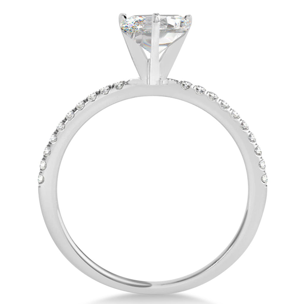 Lab Grown Diamond Accented Oval Shape Engagement Ring 14k White Gold (2.50ct)