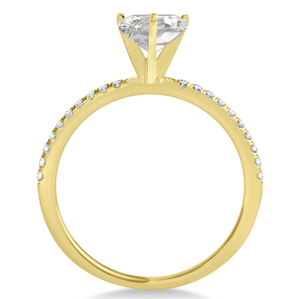 Lab Diamond Accented Oval Shape Engagement Ring 18k Yellow Gold (2.50ct)