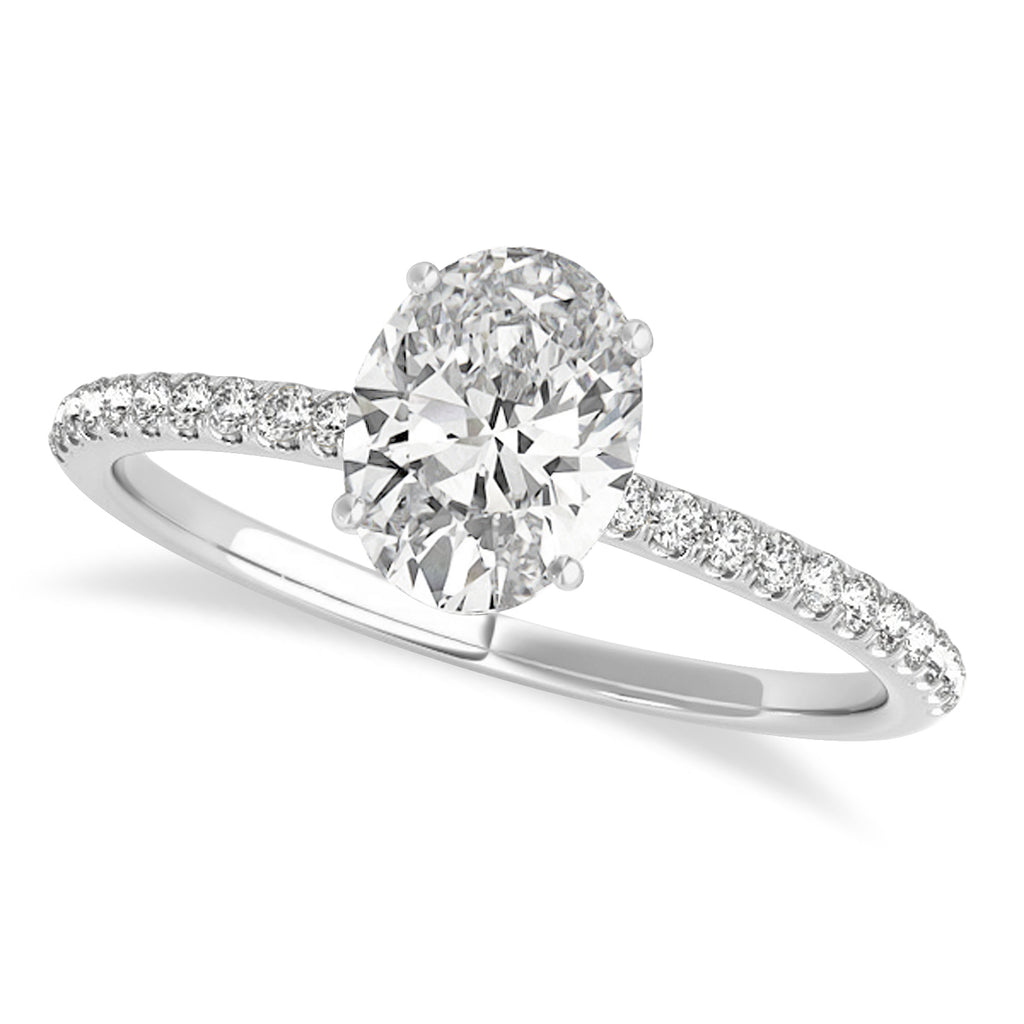 Lab Diamond Accented Oval Shape Engagement Ring Platinum (2.50ct)
