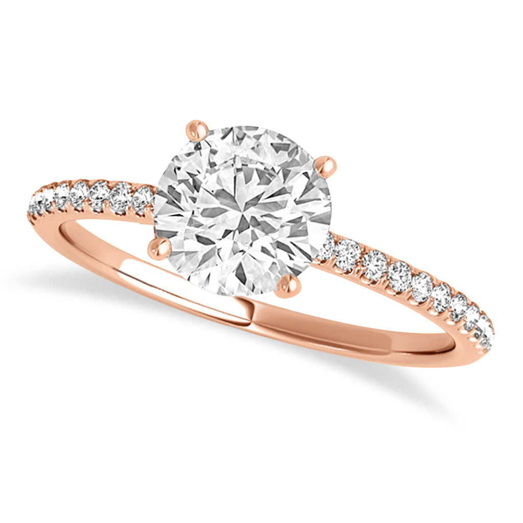 Lab Diamond Accented Engagement Ring Setting 14k Rose Gold (3.12ct)