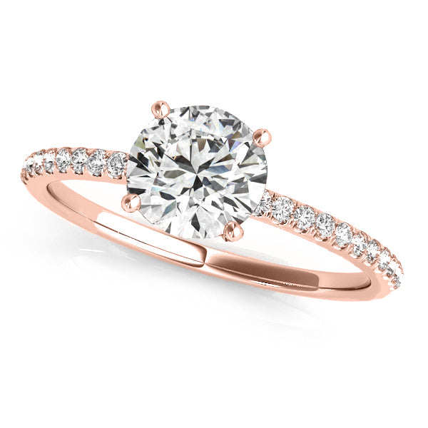 Diamond Accented Engagement Ring Setting 14k Rose Gold (3.12ct)
