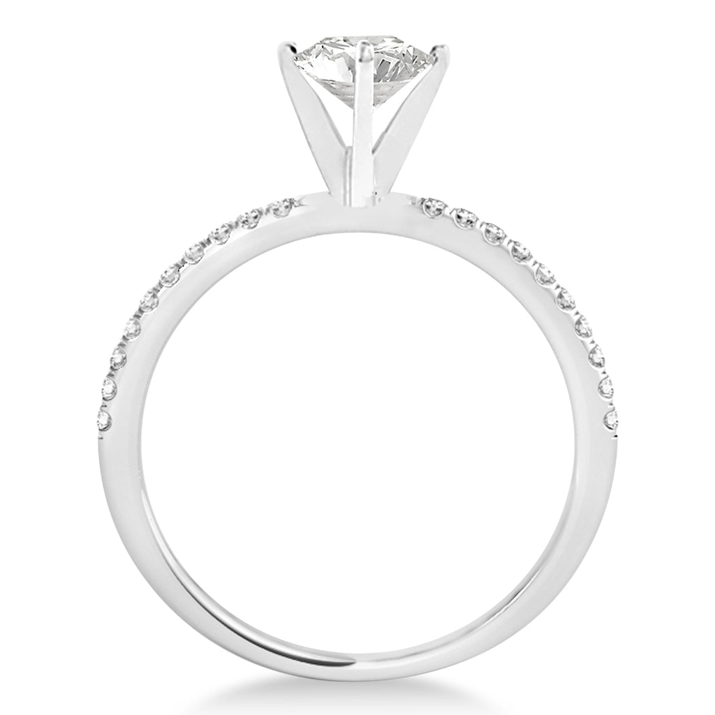 Lab Grown Diamond Accented Engagement Ring Setting 14k White Gold (3.12ct)