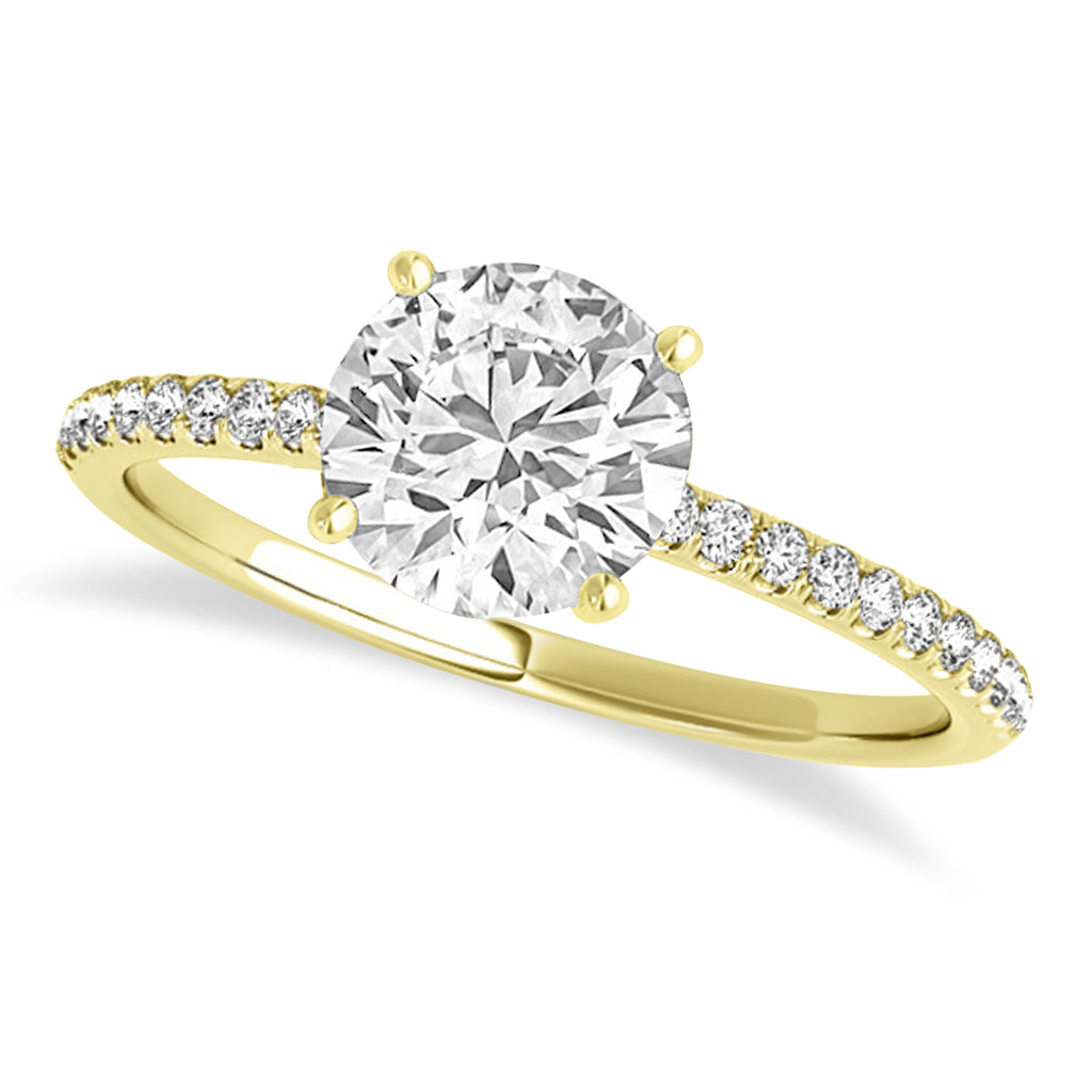 Lab Diamond Accented Engagement Ring Setting 18k Yellow Gold (3.12ct)