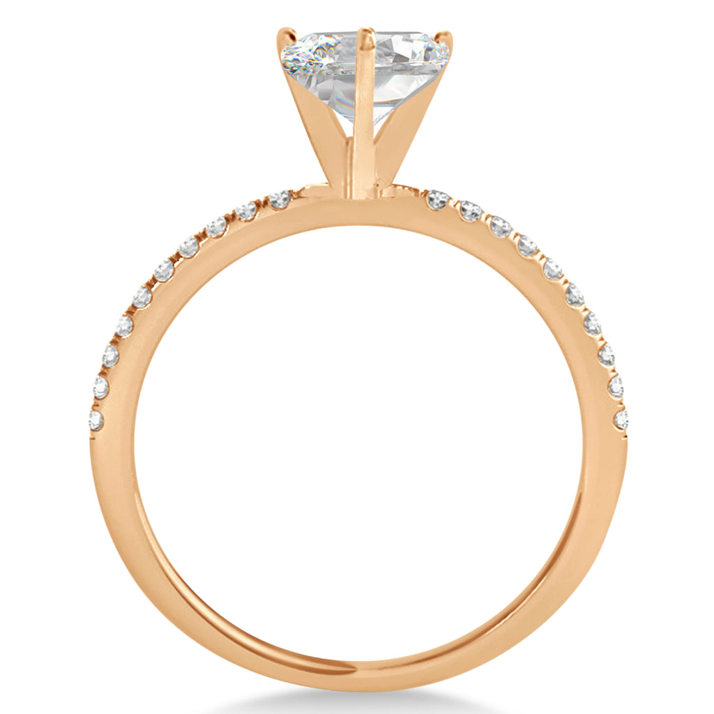 Lab Diamond Accented Oval Shape Engagement Ring 14k Rose Gold (3.00ct)