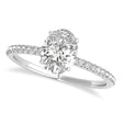 Lab Grown Diamond Accented Oval Shape Engagement Ring 14k White Gold (3.00ct)