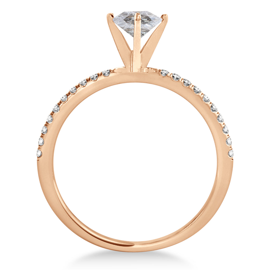 Oval Salt & Pepper Diamond Accented  Engagement Ring 18k Rose Gold (3.00ct)