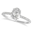 Lab Diamond Accented Oval Shape Engagement Ring 18k White Gold (3.00ct)