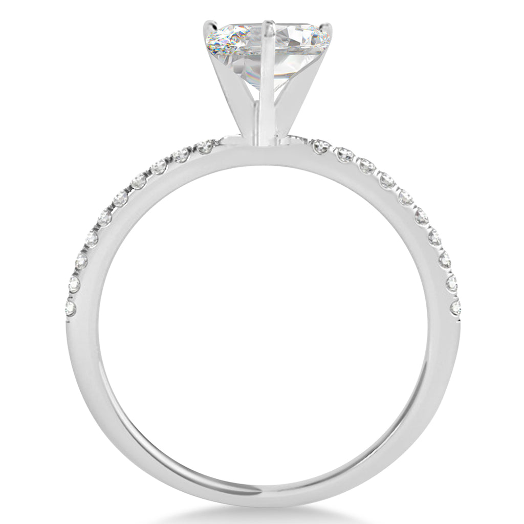 Lab Diamond Accented Oval Shape Engagement Ring 18k White Gold (3.00ct)