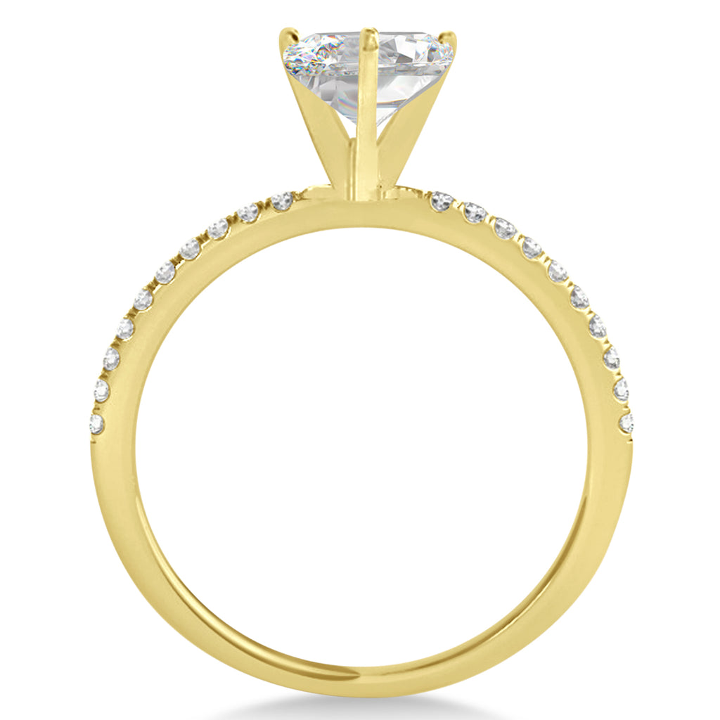Lab Diamond Accented Oval Shape Engagement Ring 18k Yellow Gold (3.00ct)