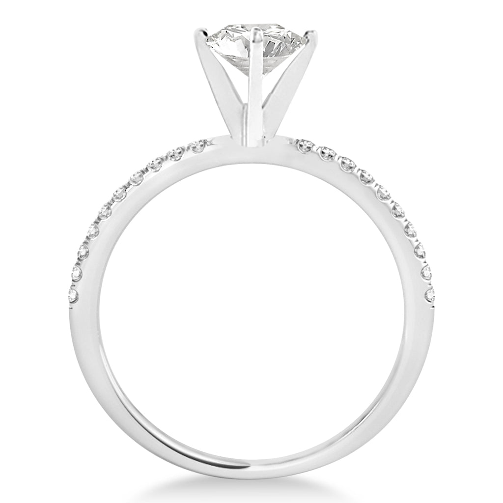 Lab Grown Diamond Accented Engagement Ring Setting 14k White Gold (6.62ct)