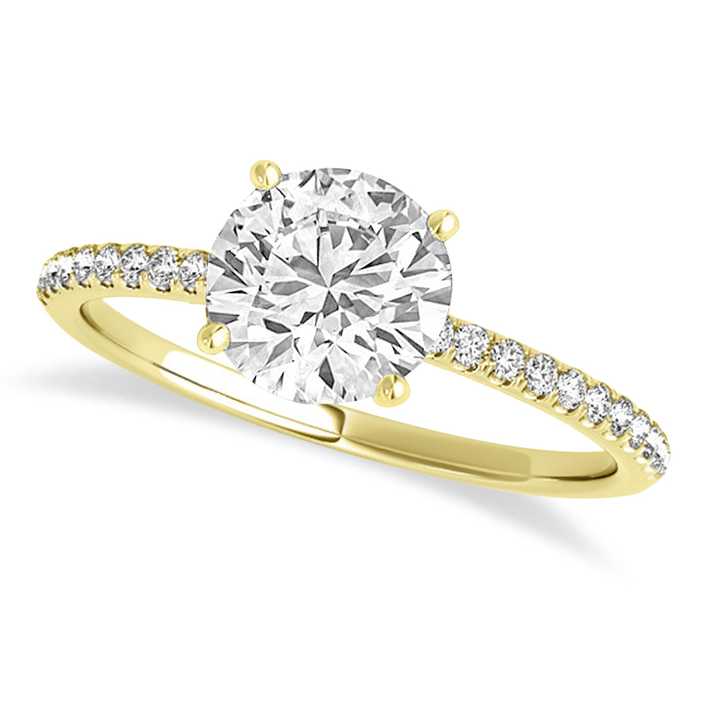 Lab Diamond Accented Engagement Ring Setting 14k Yellow Gold (6.62ct)