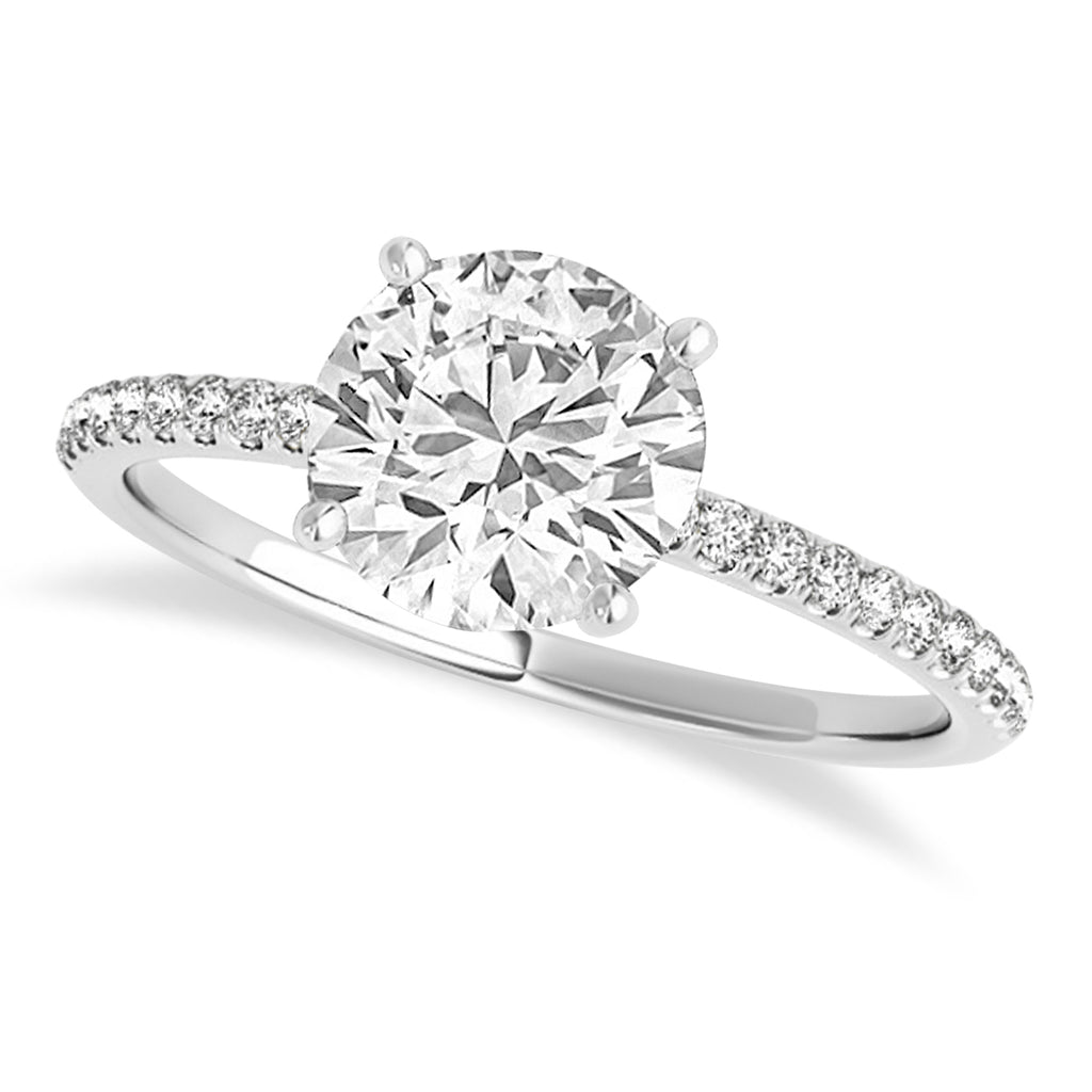 Lab Grown Diamond Accented Engagement Ring Setting 14k White Gold (4.12ct)