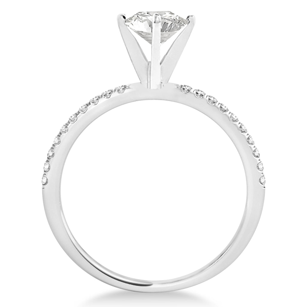 Lab Grown Diamond Accented Engagement Ring Setting 14k White Gold (4.12ct)