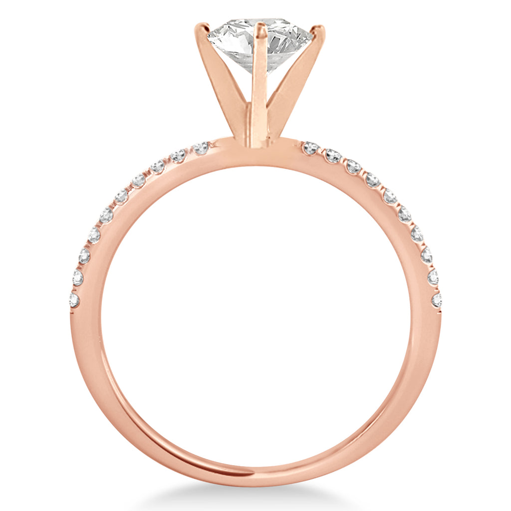 Lab Diamond Accented Engagement Ring Setting 18k Rose Gold (4.12ct)