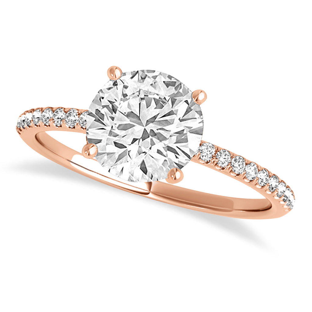 Lab Diamond Accented Engagement Ring Setting 18k Rose Gold (4.62ct)