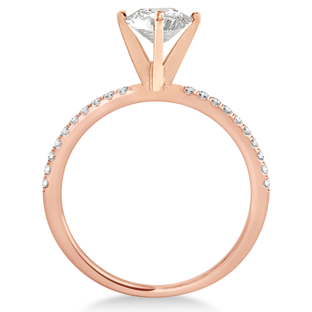 Lab Diamond Accented Engagement Ring Setting 18k Rose Gold (5.12ct)