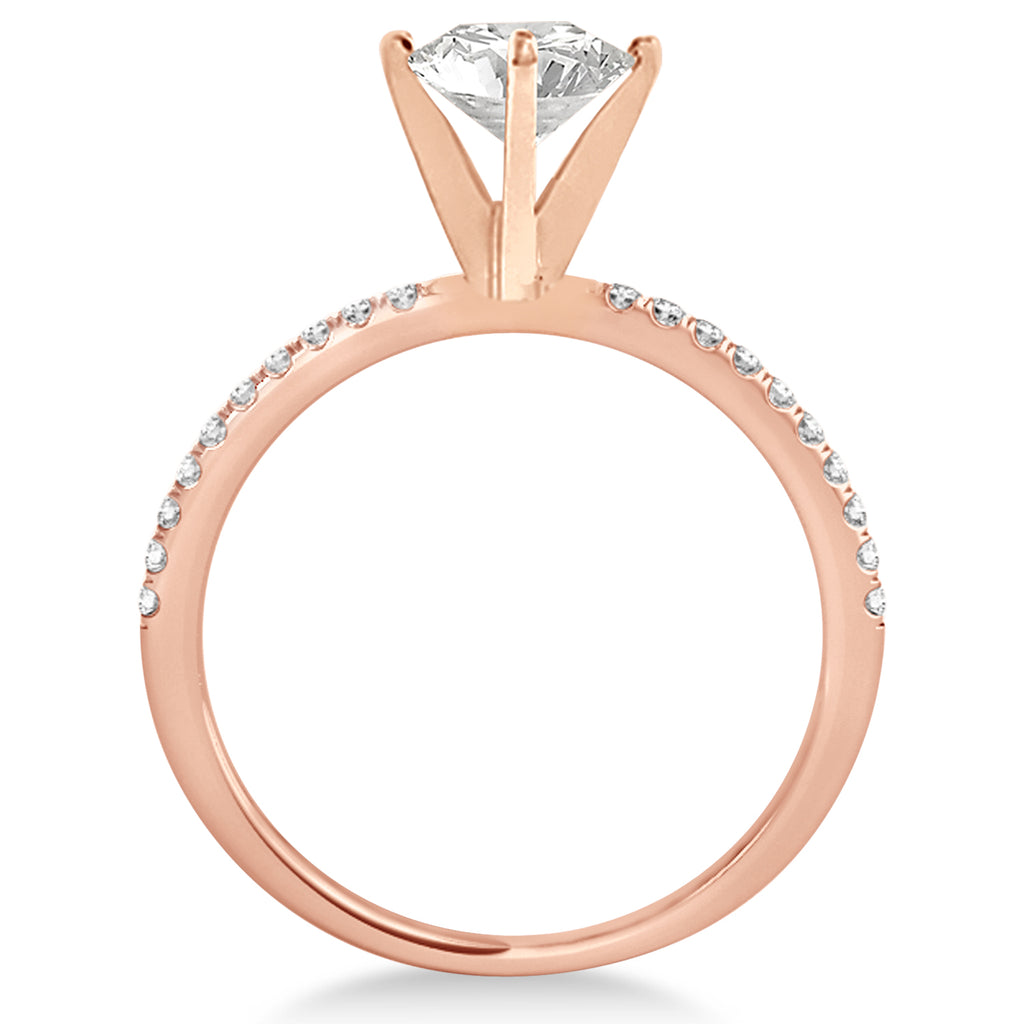 Lab Diamond Accented Engagement Ring Setting 14k Rose Gold (5.62ct)