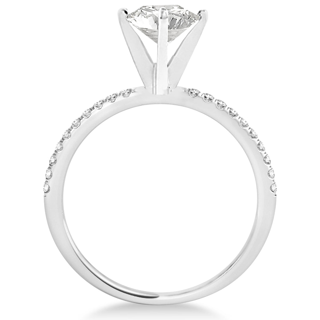 Lab Grown Diamond Accented Engagement Ring Setting 14k White Gold (6.12ct)