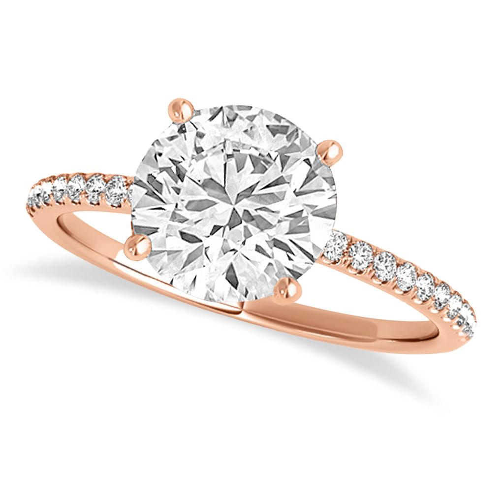 Lab Diamond Accented Engagement Ring Setting 18k Rose Gold (6.12ct)