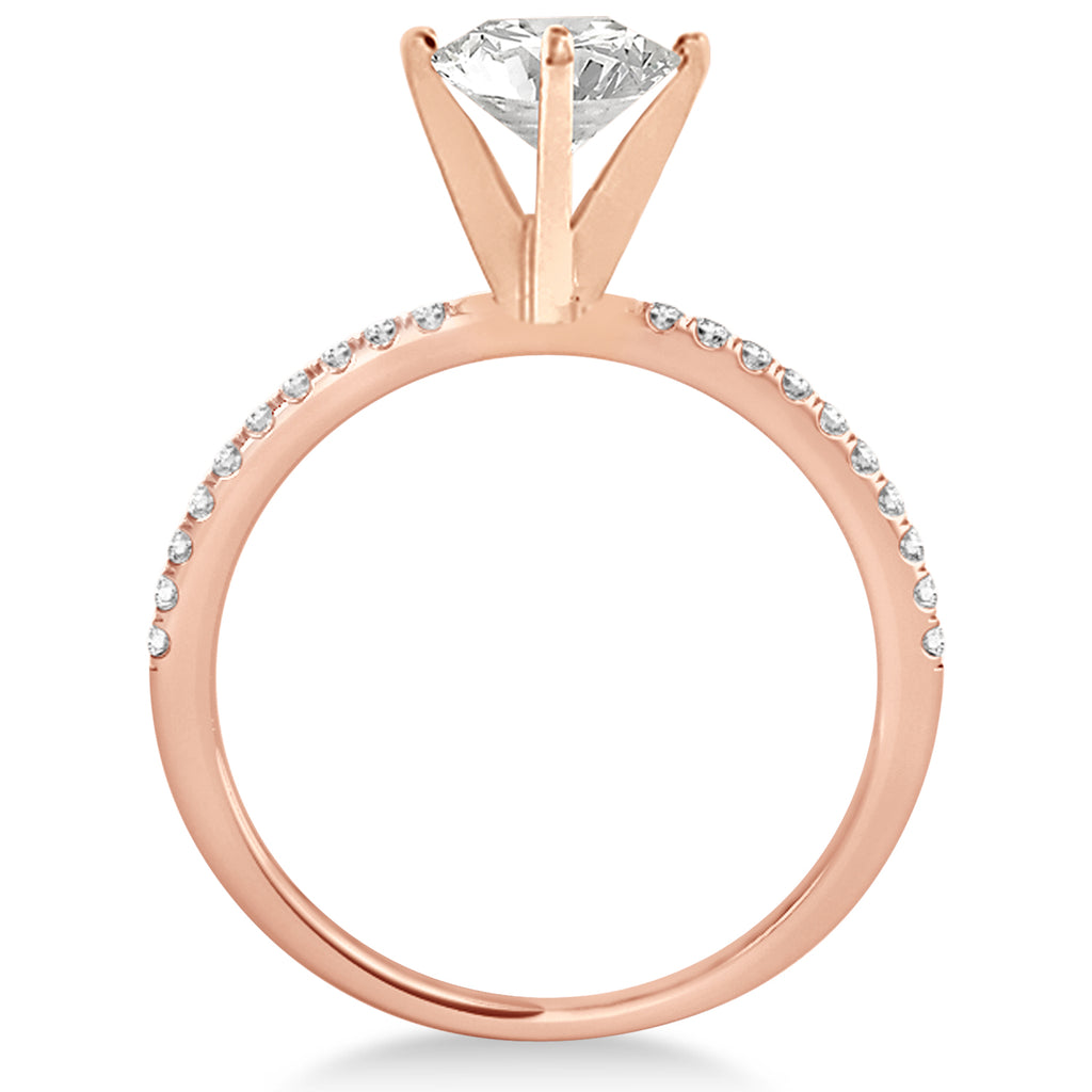 Lab Diamond Accented Engagement Ring Setting 18k Rose Gold (6.12ct)