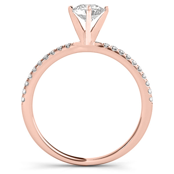 Lab Diamond Accented Engagement Ring Setting 14k Rose Gold (0.12ct)