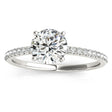 Lab Diamond Accented Engagement Ring Setting 14k White Gold (0.12ct)