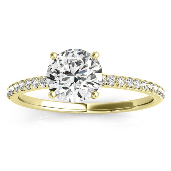 Lab Grown Diamond Accented Engagement Ring Setting 14k Yellow Gold (0.12ct)