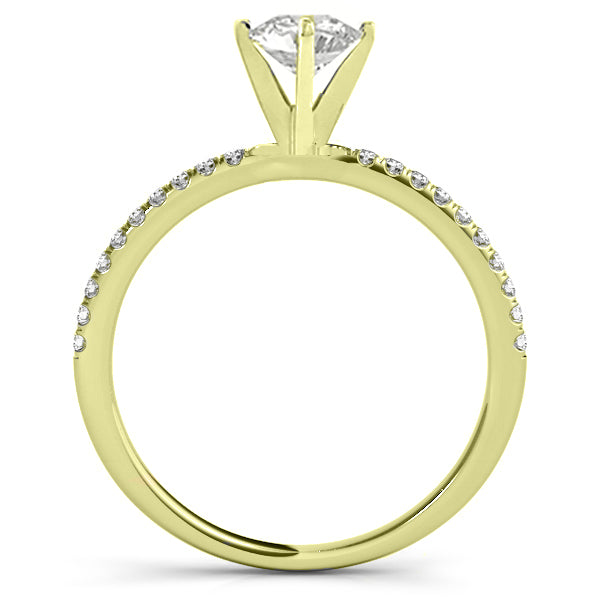 Lab Grown Diamond Accented Engagement Ring Setting 14k Yellow Gold (0.12ct)