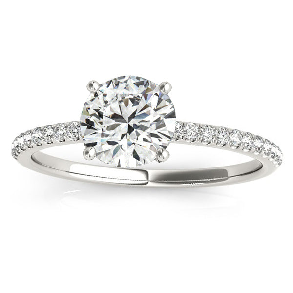Lab Grown Diamond Accented Engagement Ring Setting Palladium (0.12ct)