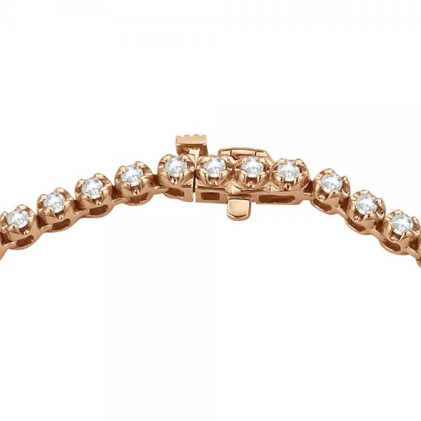 Eternity Diamond Tennis Necklace 14k Rose Gold (15.00ct)