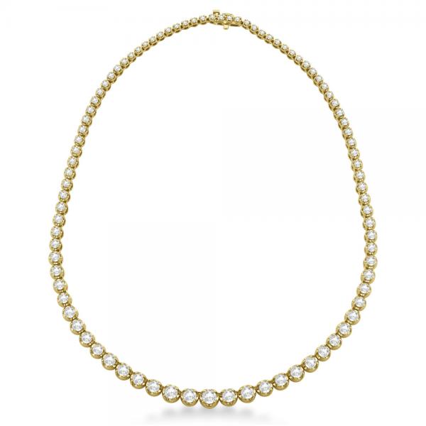 Eternity Diamond Tennis Necklace 14k Yellow Gold (15.00ct)